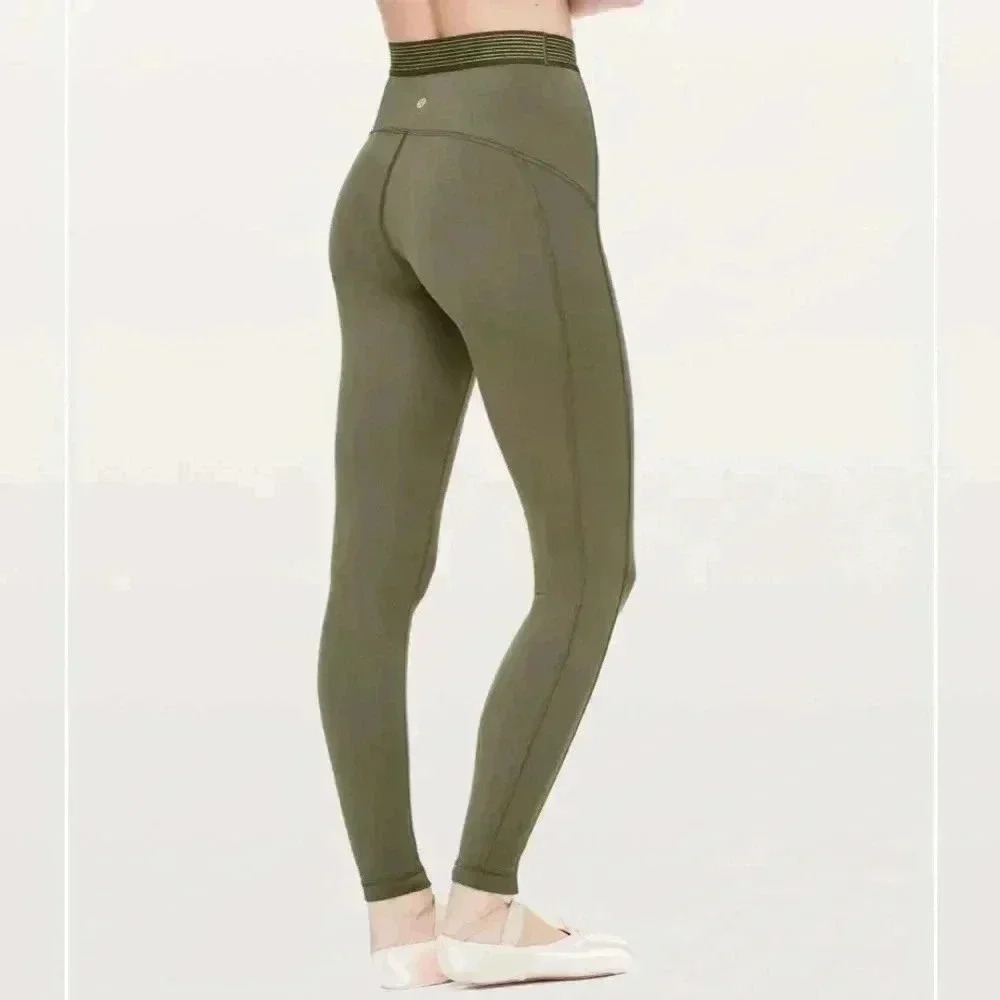 Lululemon Principal Dancer Golden Lining Tight in Armory *28" Size 4 - Picture 2 of 14